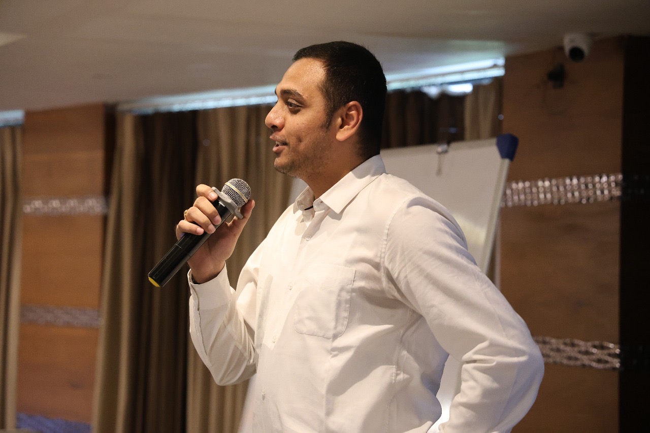 Pallav K. Chauhan speaking at an event
